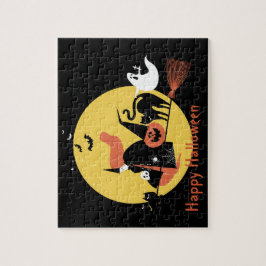 Halloween Kids Black Beängstigend Cartoon Moon Hex