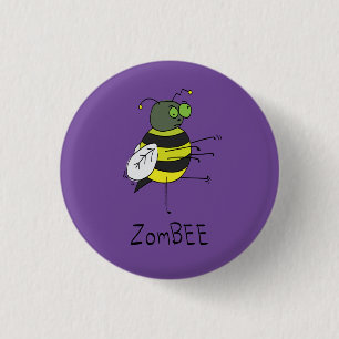 Halloween Kids Zombie Bee Halloween Button
