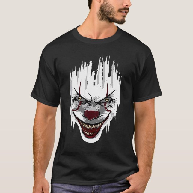 Halloween Killer Clown Mime Harlequin Beängstigend T-Shirt (Vorderseite)