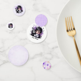 Halloween-Kinderdusche - Lila Gotisches Baby Konfetti