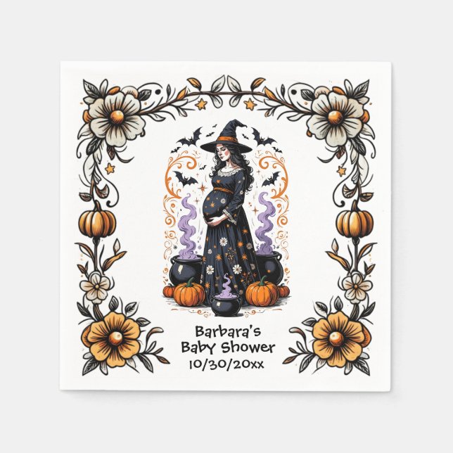 Halloween-Kinderdusche - Triplets brauen Serviette (Vorderseite)