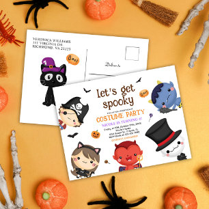 Halloween Kindergeburtstag Kostüm Party Niedlich F Einladungspostkarte