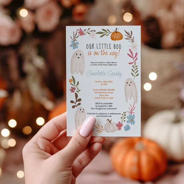 Halloween-Kindermädchen-Babydusche Einladung (Halloween little boo Ghosts boy baby shower Invitation)