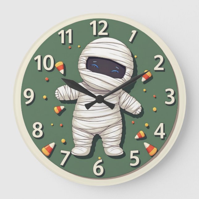 Halloween-Kinderzimmer: Die Monster-Wall-Uhr Große Wanduhr (Vorderseite)
