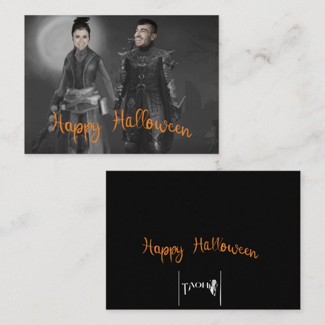 Halloween King and Queen of the Dark Mitteilungskarte (Vorne/Hinten)