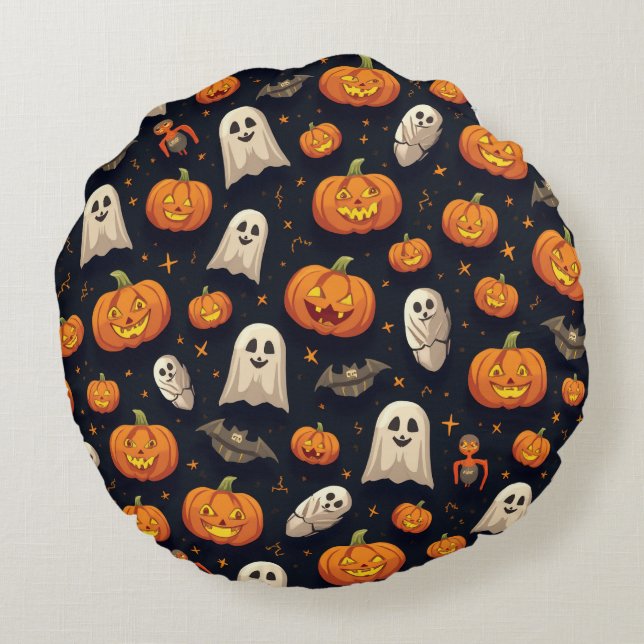 Halloween-Kissen Rundes Kissen (Rückseite)