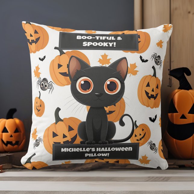 Halloween Kissen - schöne Katze & Kürbisdesign (Von Creator hochgeladen)