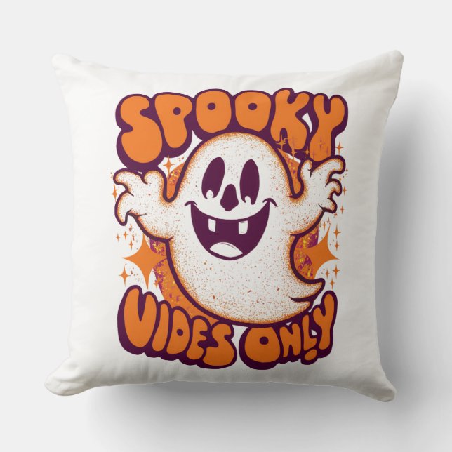 Halloween-Kissen - Spooky Vibes only Ghost Kissen (Vorderseite)