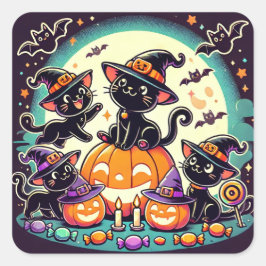 Halloween Kitten Aufkleber
