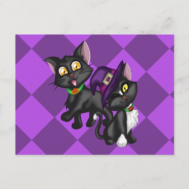 Halloween Kittens Postkarte (Vorderseite)