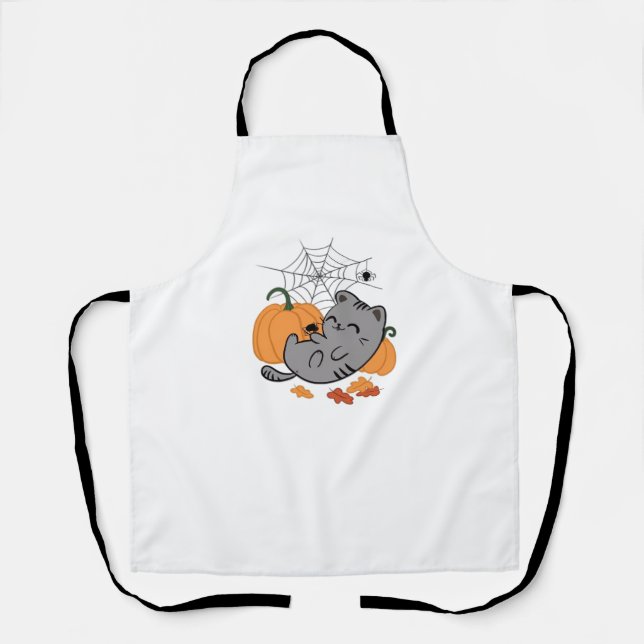 Halloween Kitty and Spiders Classic T - Shirt Schürze (Vorderseite)