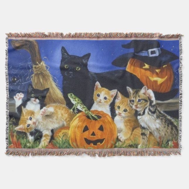 Halloween Kitty Family Decke (Vorderseite)