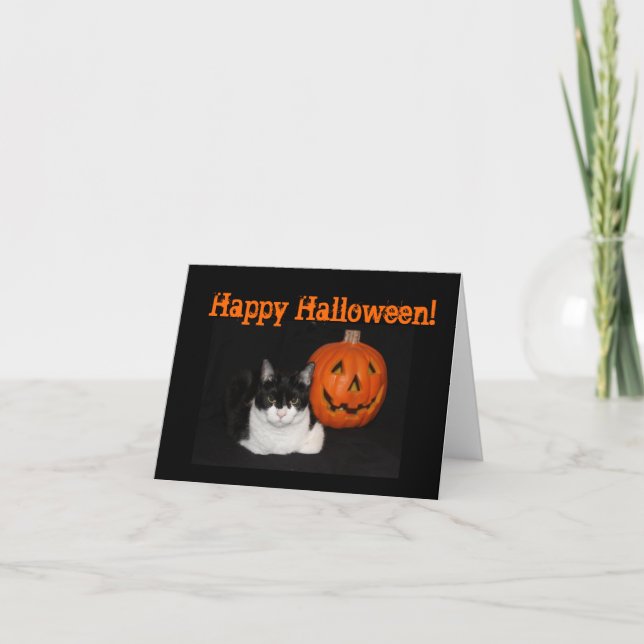 Halloween Kitty Note Card Karte (Vorderseite)