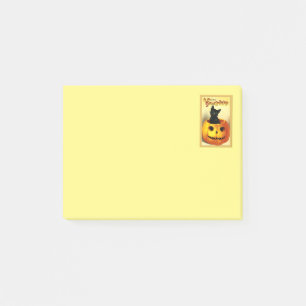 Halloween Kitty sitzt in der Kürbislaterne Post-it Klebezettel