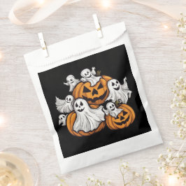 Halloween: Kleine Geister mit Kürbissen -  Geschenktütchen
