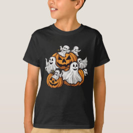 Halloween: Kleine Geister mit Kürbissen -  T-Shirt