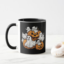 Halloween: Kleine Geister mit Kürbissen -  Tasse