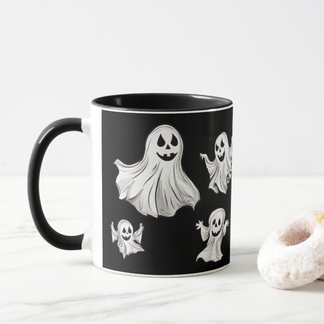 Halloween: Kleine Geister -  Tasse (Mit Donut)