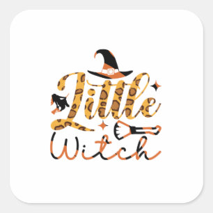 Halloween Kleine Hexe Geburtstag Quadratischer Aufkleber