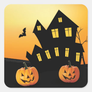 Halloween Kleiner Kürbis Quadratischer Aufkleber