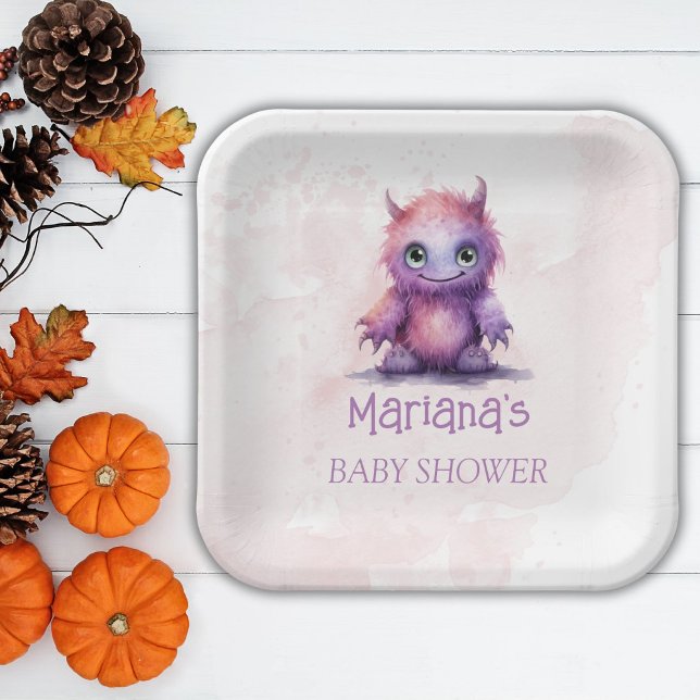 Halloween Kleines Monster Girl Babydusche Pappteller (Von Creator hochgeladen)