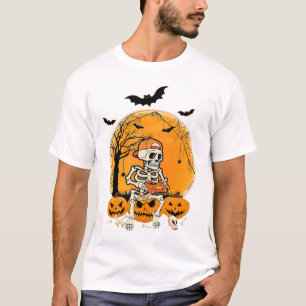 Halloween Knochen-Kürbis T-Shirt