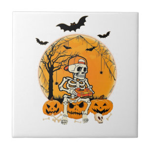 Halloween Knochenkürbis Fliese