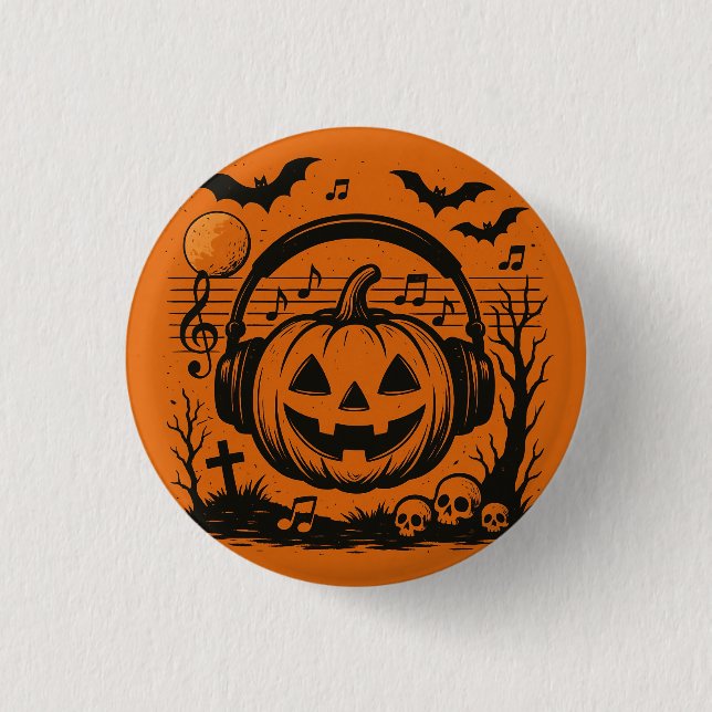 Halloween-Knopf zum Musikhören Button (Vorderseite)