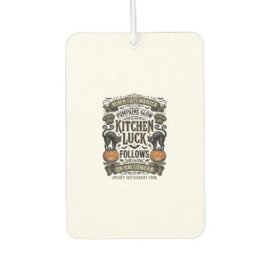 Halloween-Kochen-Shirt Vintage-Schwarze Katze Kürb Autolufterfrischer