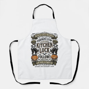 Halloween-Kochen-Shirt Vintage Schwarze Katze Kürb Schürze