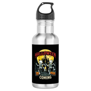 Halloween Kommende Tanzende Skelette Schloss Kürbi Edelstahlflasche