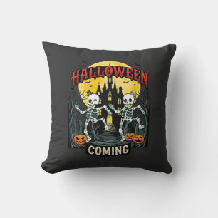Halloween Kommende Tanzende Skelette Schloss Kürbi Kissen