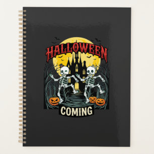 Halloween Kommende Tanzende Skelette Schloss Kürbi Planer