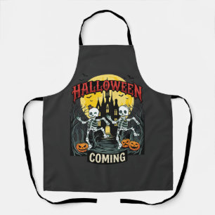 Halloween Kommende Tanzende Skelette Schloss Kürbi Schürze