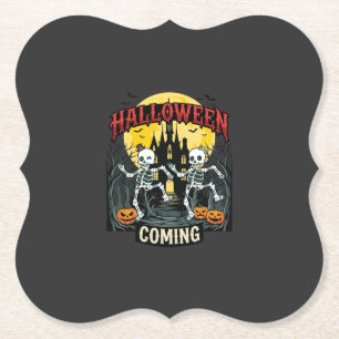 Halloween Kommende Tanzende Skelette Schloss Kürbi Untersetzer