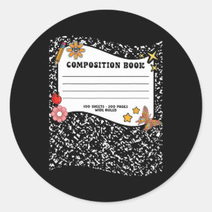 Halloween-Kompositionen-Notebook-Funny-Lehrer Runder Aufkleber