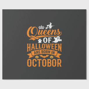 Halloween Königinnen im Oktober geboren Vintage-Ty Geschenkpapier