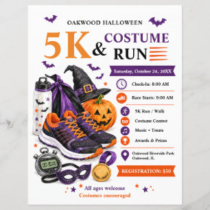 Halloween-Kosten-5K-Lauf- und -Spaziergang-Flyer Flyer