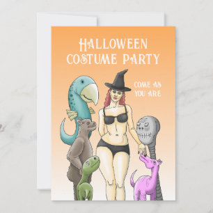 Halloween-Kostenüm Party Einladung
