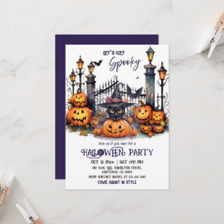 Halloween-Kostenüm Party Schwarze Katze Hexenhut g Einladung
