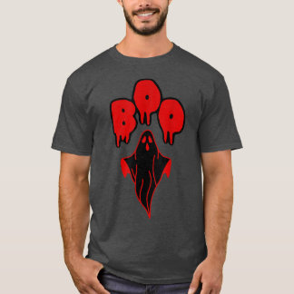 Halloween-Kostüm aus Rot und Schwarz-Geist T-Shirt