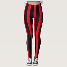 Halloween-Kostüm aus roten und schwarzen vertikale Leggings