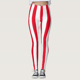 Halloween-Kostüm aus roten und weißen vertikalen S Leggings