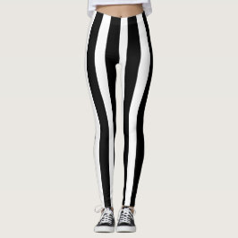 Halloween-Kostüm aus schwarzem und weißem vertikal Leggings
