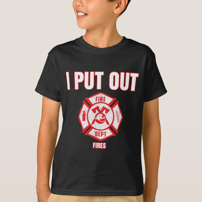 Halloween-Kostüm-Feuerwehrmann - Feuer aussetzen T-Shirt (Vorderseite)