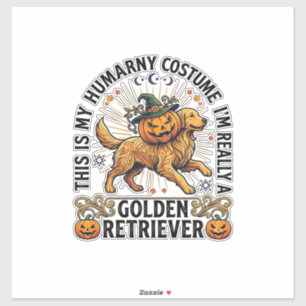 Halloween-Kostüm für Menschen Golden Retriever Kür Aufkleber
