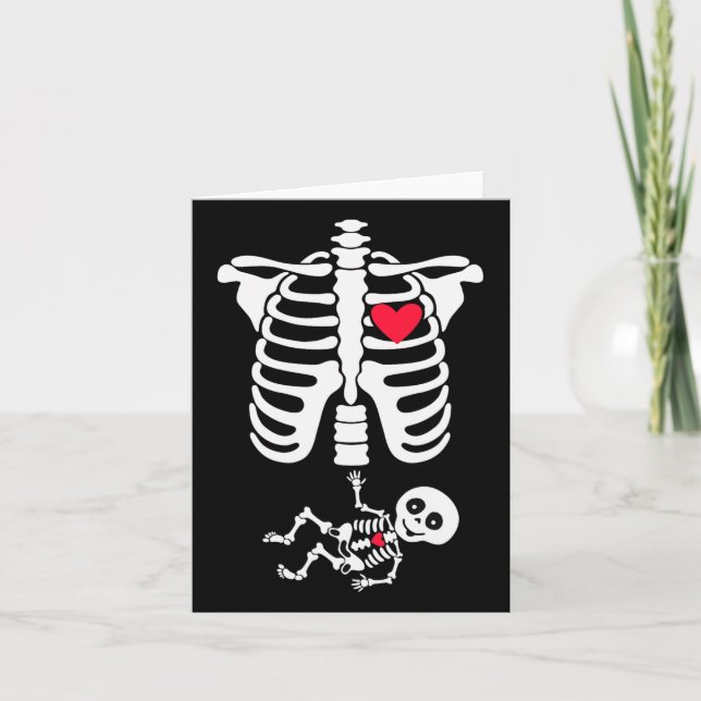 Halloween-Kostüm für schwangere Mama als Skelett Karte (Vorderseite)