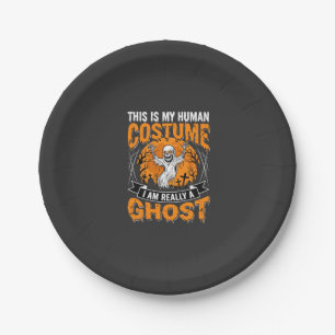 Halloween-Kostüm Geist Skelett Grafik für Menschen Pappteller