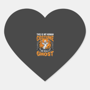 Halloween-Kostüm Geist Skelett Grafik Herz-Aufkleber