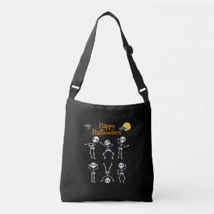 Halloween-Kostüm-Happy-Beängstigend Skeleton-Tanz Tragetaschen Mit Langen Trägern